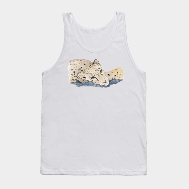 Snow Leopard Lounging Tank Top by Peleegirl